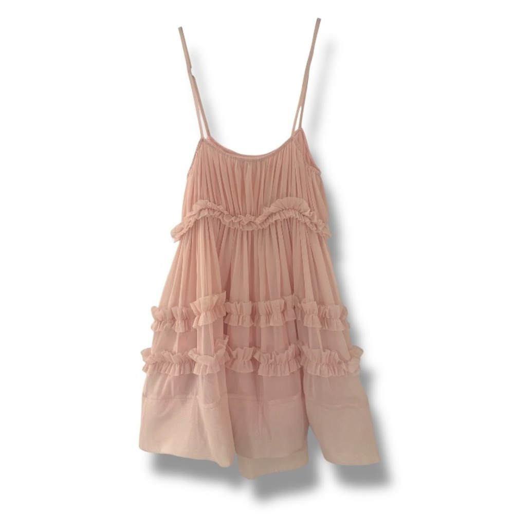 Zara Ruffled Tulle Slip Dress - Picture 4 of 5